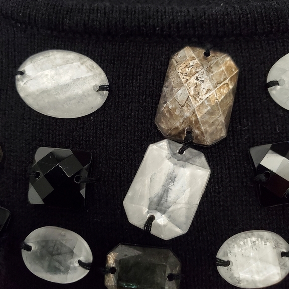 JM Collection Cotton Knit Top w Jeweled Embellishments ~ EUC - Picture 4 of 8